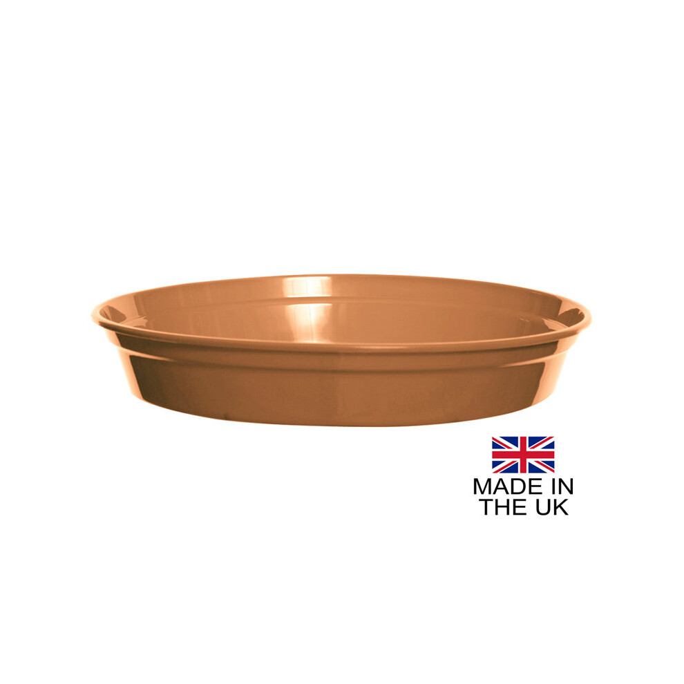 (12.5" Saucer (Pk of 1)) Terracotta Colour Plastic Plant Flower Pots or Saucers - Various sizes 3" to 15