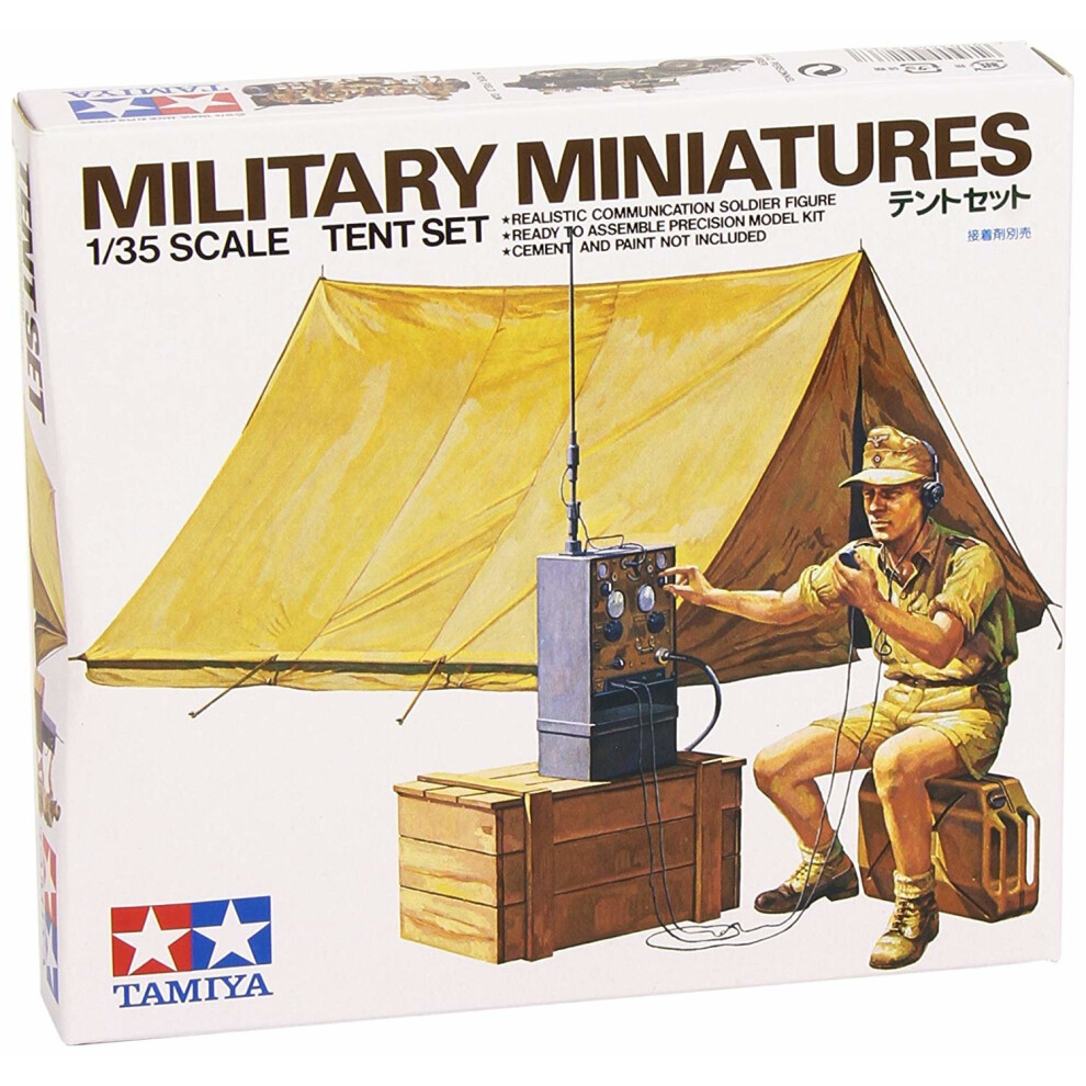 TamiyaÂ 35074 WWII diorama set Tent with Wireless Model Kit Scale 1:35