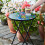 Smart Garden Products Outside Peacock Design Glass Folding Drinks Table Bird Stained Side 2