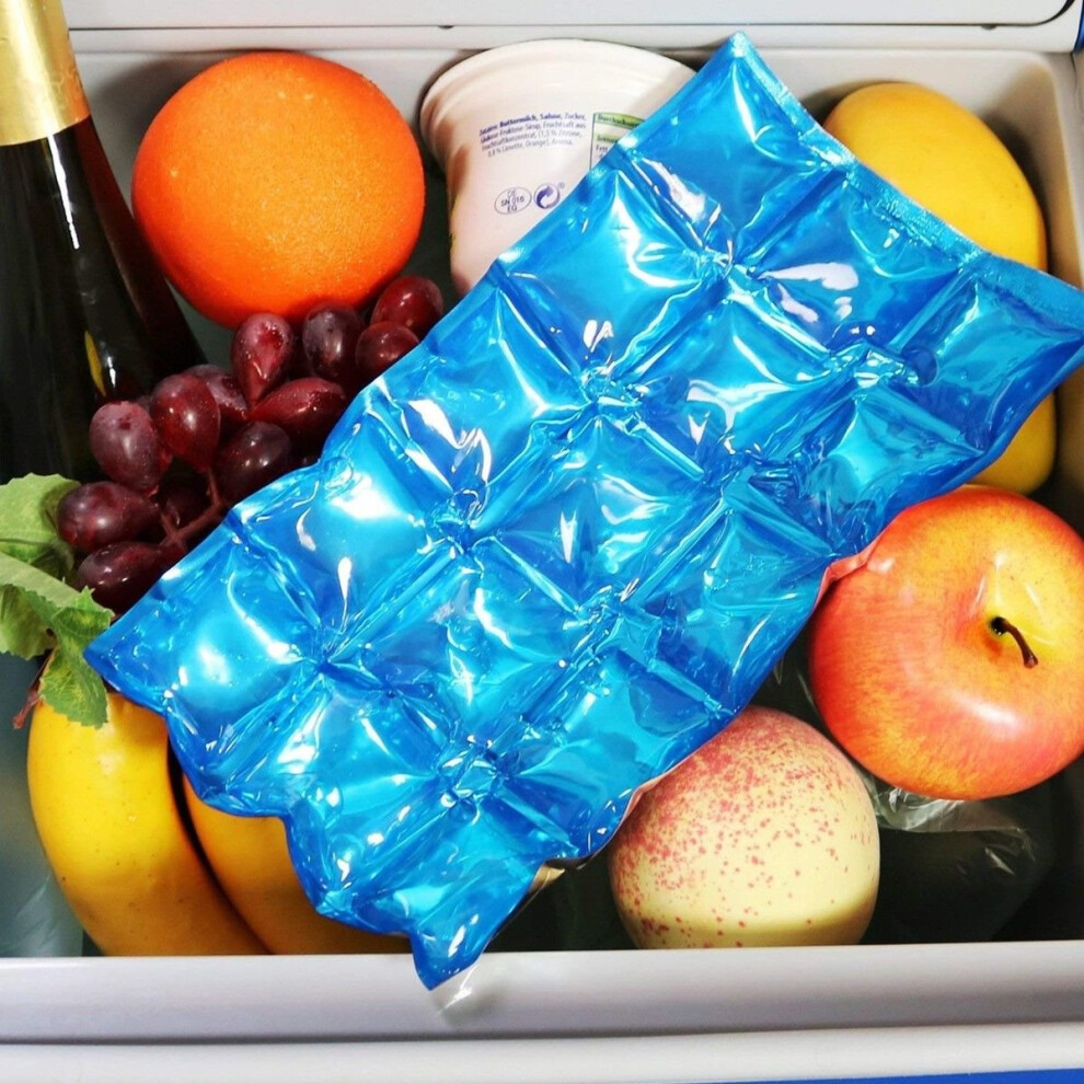 (4 x Ice Packs) GEEZY Reusable Flexible Gel Ice Pack for Cool Box Fridge Freezer Lunch Travel Cooler