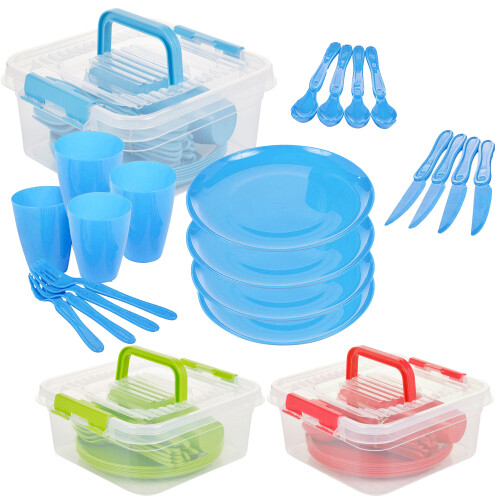 GEEZY 21pc Geezy Plastic Picnic Set With Storage Box