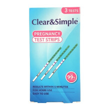 Clear & Simple Pregnancy Test Strips -  3 Test