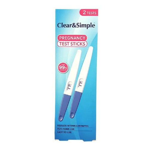 Clear & Simple Pregnancy Test Sticks - 2 Test Sticks