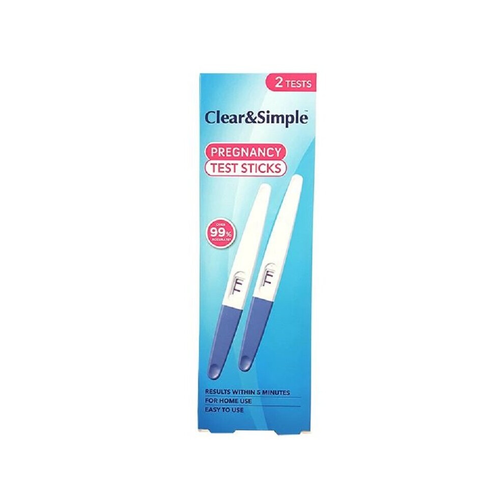 Clear & Simple Pregnancy Test Sticks - 2 Test Sticks