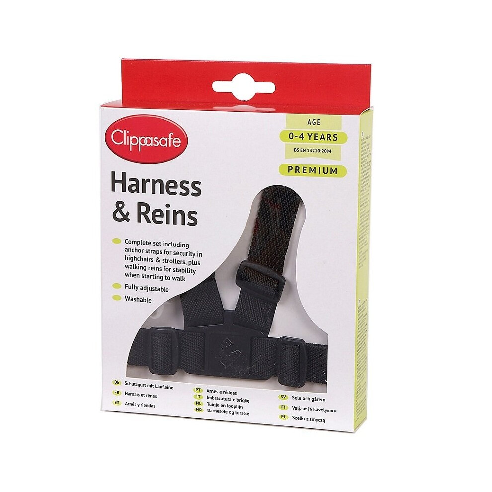 Clippasafe Harness & Reins 0-4 Years Black