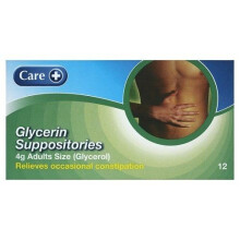 Care Glycerin 4g 12 Adults Suppositories