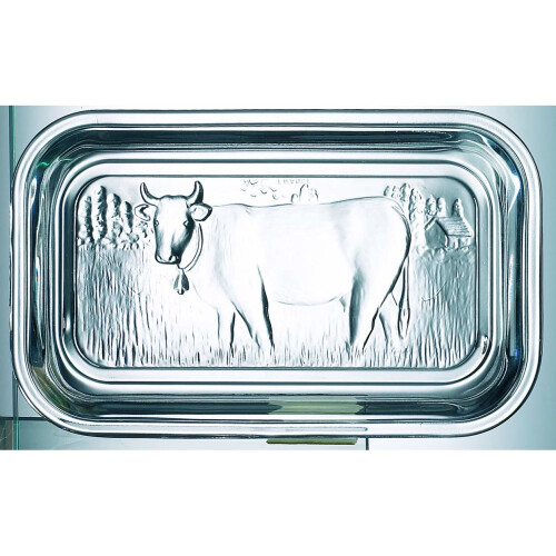 Luminarc Cow Embossed Clear Thick Glass Butter Dish with Lid