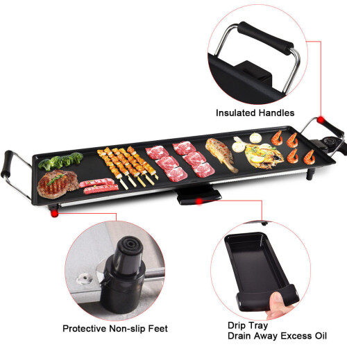 Goplus 70*23CM Electric XL Teppanyaki Table Grill Griddle 2