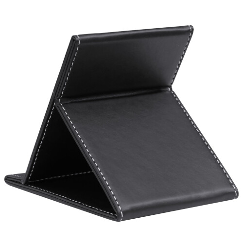 TRIXES Black Faux Leather Folding Mirror 2