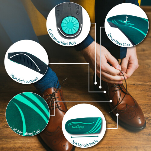 (Small (5 - 6½)) FootActive CASUAL 3/4 length insoles 2