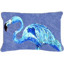 Carolines Treasures 8873PW1216 12 x 16 In. Flamingo On Slate Blue Indoor & Outdoor Fabric Decorative Pillow