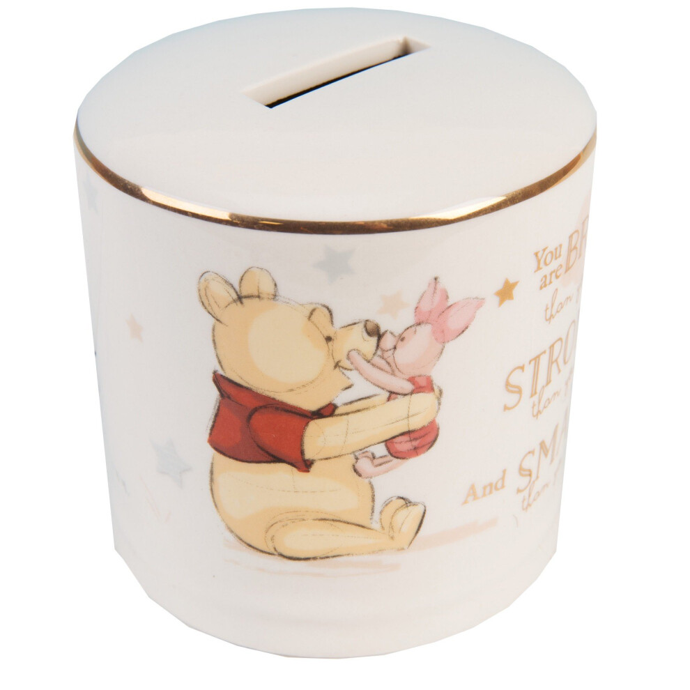 (Winnie The Pooh) Magical Beginnings Money Box Gold Disney