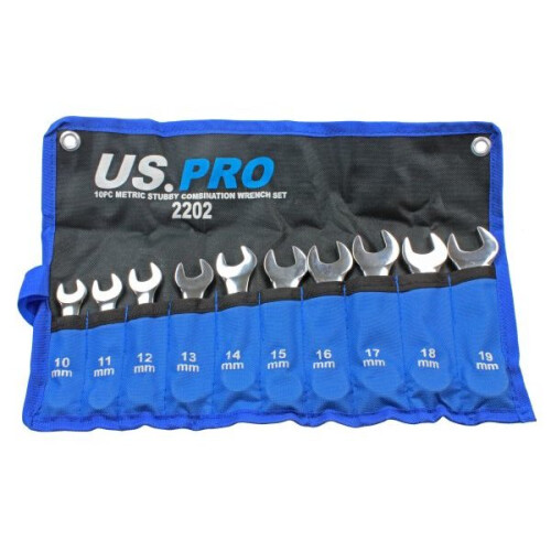 us pro US PRO Tools 10pc Metric Stubby Combination Spanner Wrench Set 10 - 19mm 2