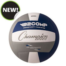 Champion Sports VB2GB 8.25 in. VB Pro Comp Series Volleyball - Gray, Blue & White
