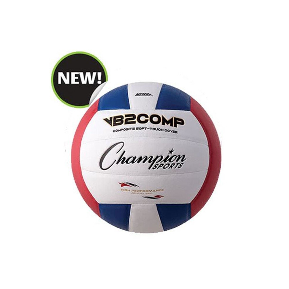 Champion Sports VB2RWB 8.25 in. VB Pro Comp Series Volleyball - Red, Blue & White