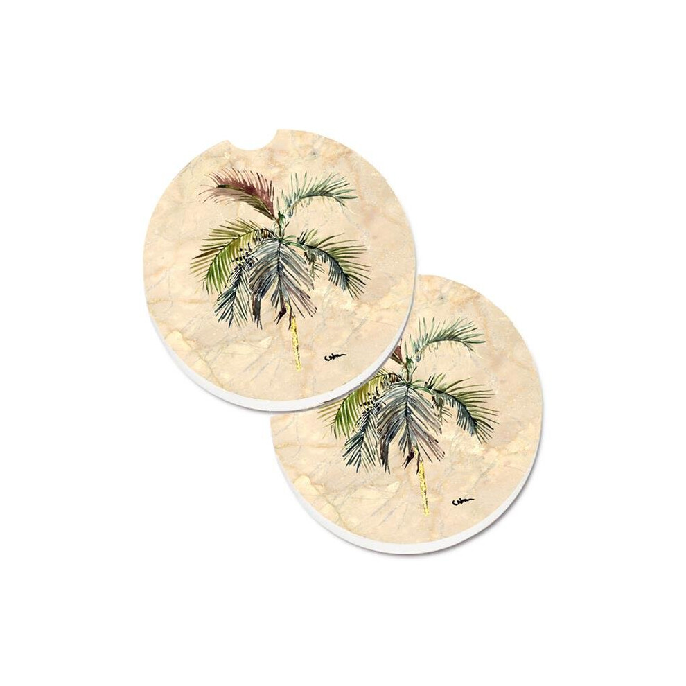 Carolines Treasures 8483Carc Palm Tree Set Of 2 Cup Holder Car Coaster 638508562289