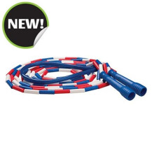 Champion Sports SJ16 16 ft. Deluxe XU Beaded Jump Rope - Red, White & Blue