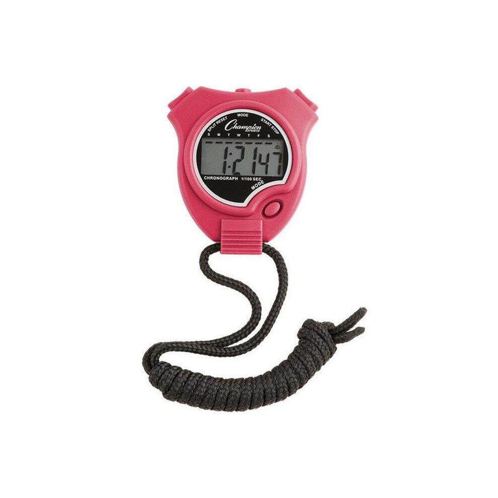 Champion Sports 910NPK Stop Watch, Neon Pink