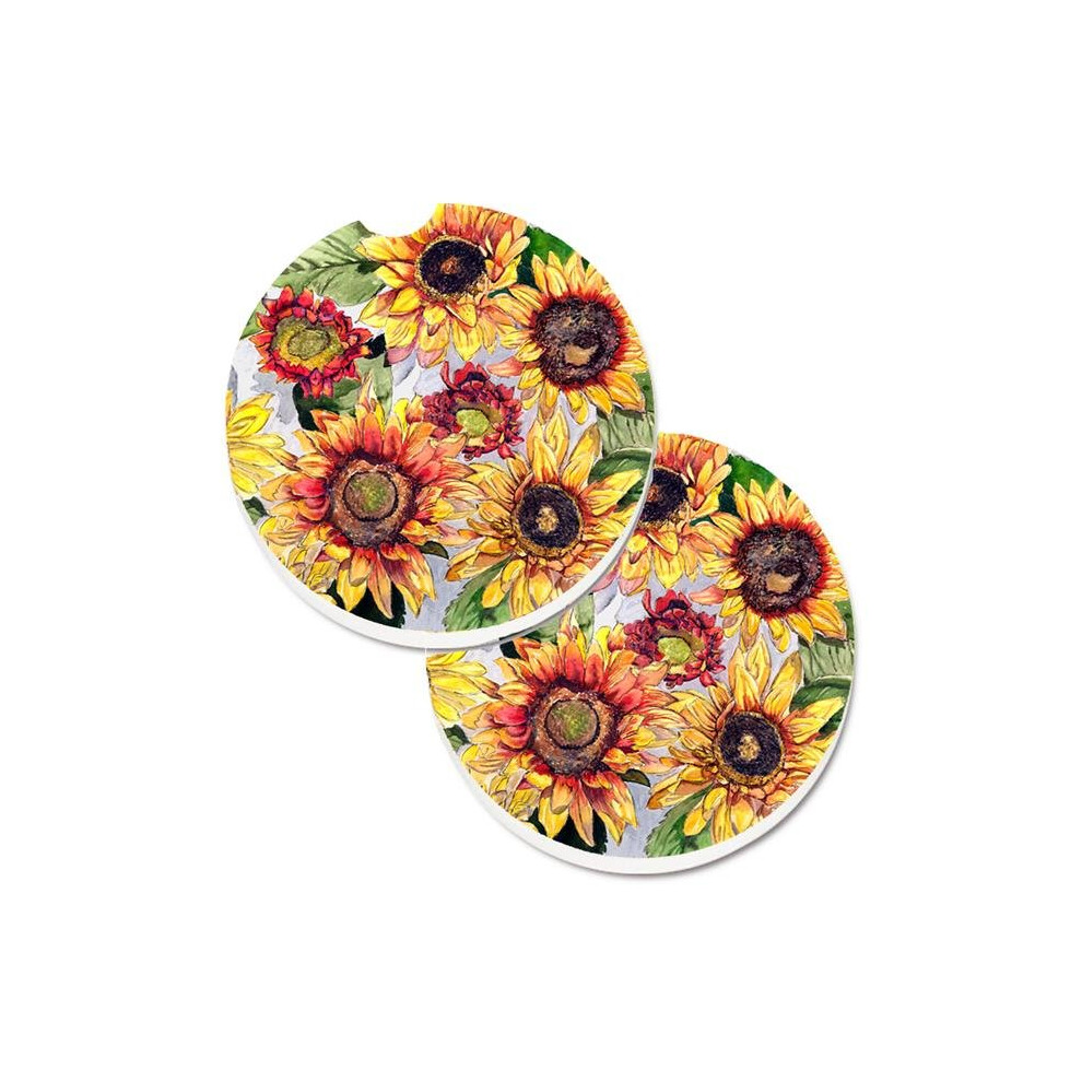 Carolines Treasures 8766Carc Sunflowers Set Of 2 Cup Holder Car Coaster 638508563095