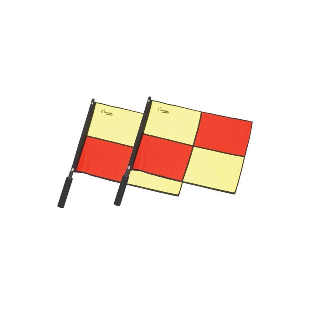 Champion Sports Lfpro Official Checkered Flag With Border, Red & Yellow