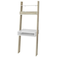 SoBuy FRG111-WN Ladder Shelves & Workstation | Ladder Desk With Drawer