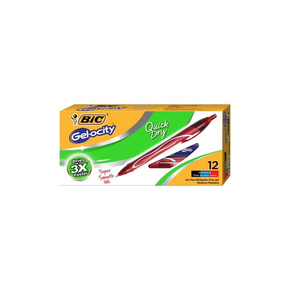 BIC RGLCG11-AST 0.7 mm Gel-ocity Quick Dry Retractable Gel Pen - Assorted Color