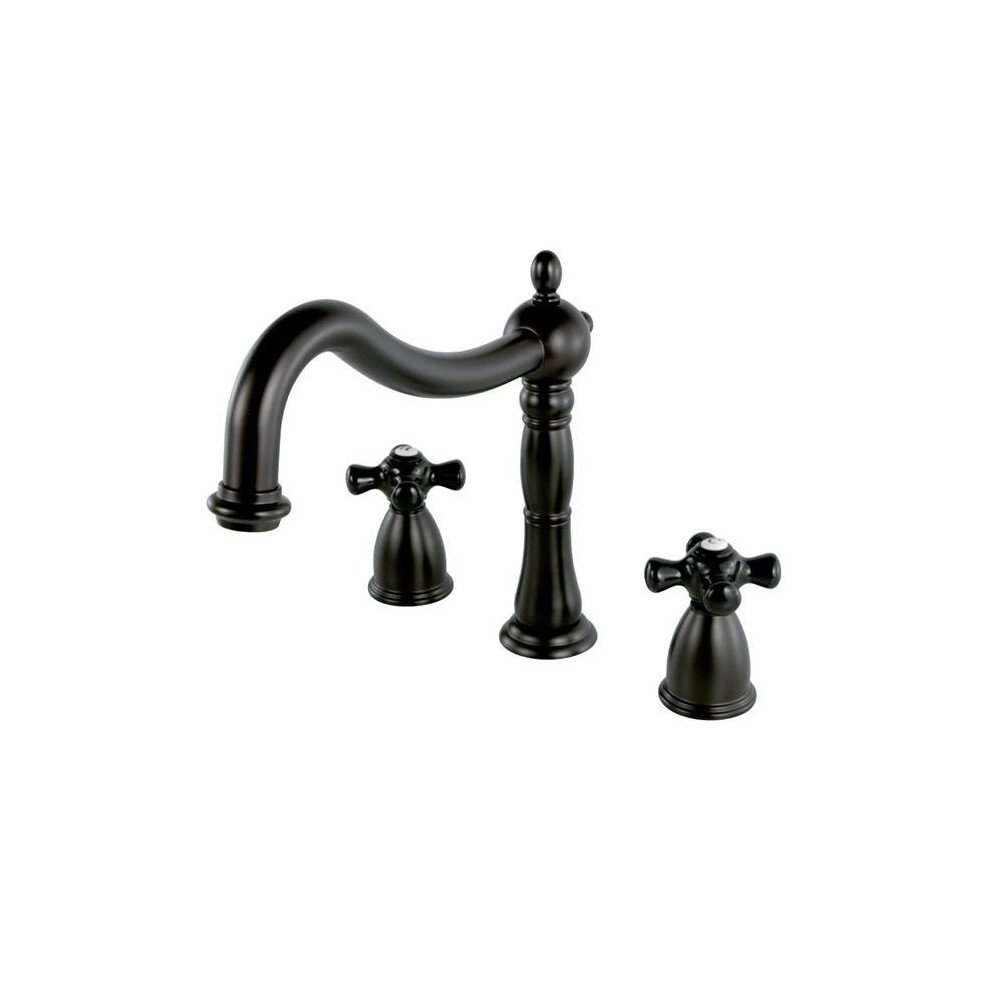 Kingston Brass Bronze Ks1345pkx Roman Tub Filler With Cross Handle Cross Handle, Oil Rubbed