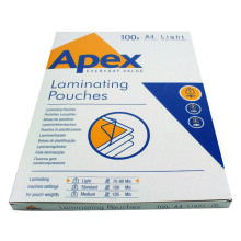 100pk Fellowes Apex Light A4 Laminating Sheets | A4 Laminating Pouches
