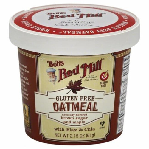 BOBS RED MILL 269876 2.15 oz. Oatmeal Cup Mpl Brwn Sgr