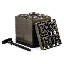 Camco C1W-44521 2 x 2 in. FasTen Leveling Block with T-Handle, Brown - Pack of 10