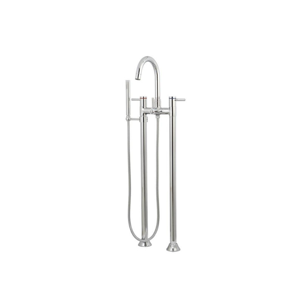 Kingston Brass Ks8351dl Concord Floor Mount Tub Filler With Hand Shower & Metal Lever Handle Polished Chrome 663370317774