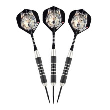 Elkadart 22-0430-23 Lone Wolf Steel Tip Darts Silver with Black Knurling - 23 g
