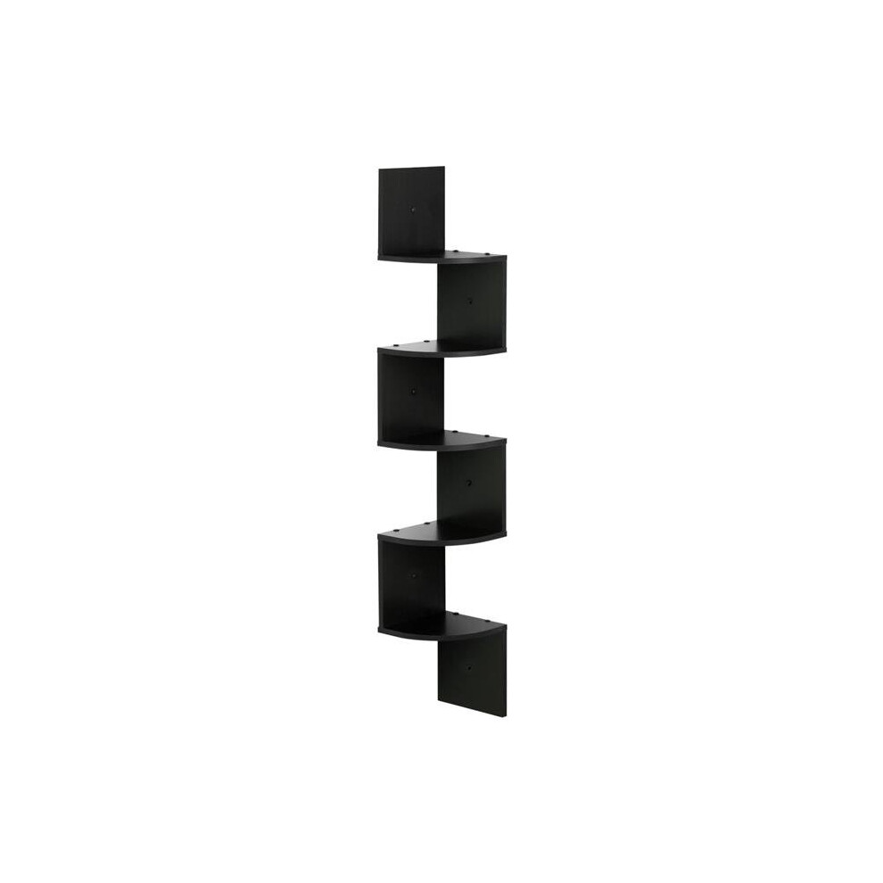 Furinno Fr16122ex 5 Tier Wall Mount Floating Radial Corner Shelf, Espresso 816718023183