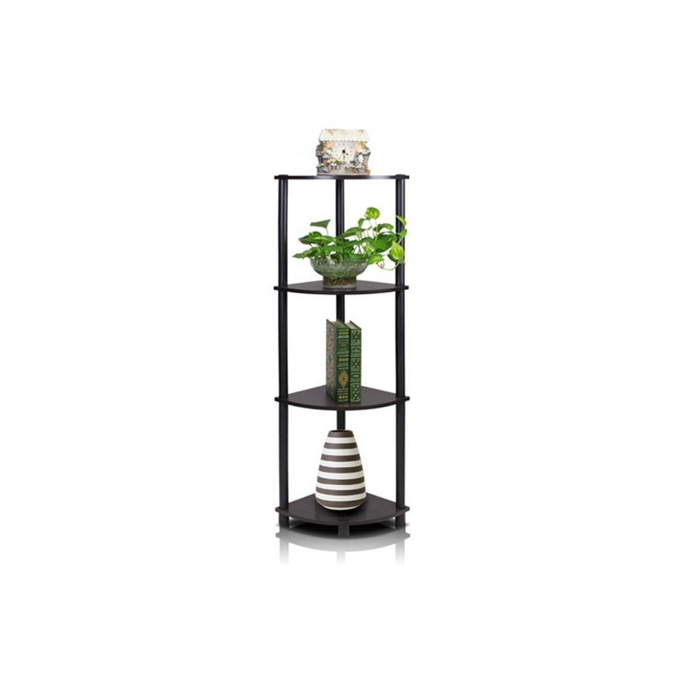 Photos - Other Furniture Furinno Turn-N-Tube 4-Tier Corner Display Rack Multipurpose Shelving Unit, Espresso & Black - 43.5 x 11.6 x 11.6 in. 12078EX