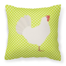 Carolines Treasures BB7666PW1818 Leghorn Chicken Green Fabric Decorative Pillow, 18 x 18 in.