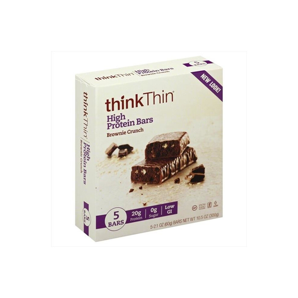 Photos - Vitamins & Minerals Think THIN BAR BRWNIE CRNCH GF 5PC-10.5 OZ -Pack of 6 254835 