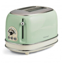 Ariete 0155/14 Retro Style 2 Slice Toaster, Stainless Steel, Green