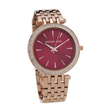 Michael Kors Darci Ladies Watch Pulsera PVD Oro Rosa Esfera Roja MK3378