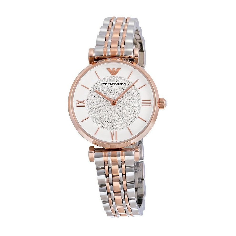 Emporio Armani Ladies Watch Two Tone Stainless Steel Bracelet AR1926