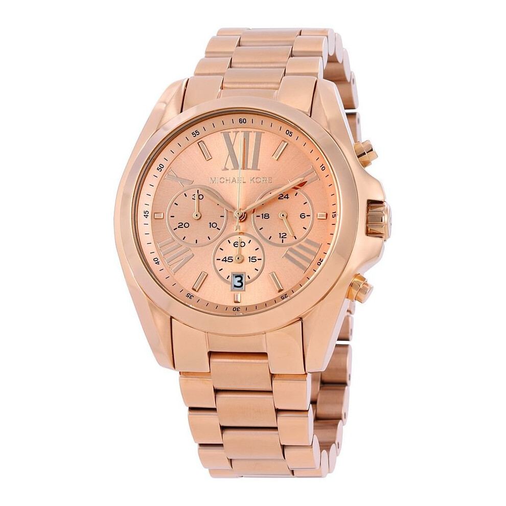 Michael Kors Ladies Bradshaw Chronograph Watch Rose Gold Tone Strap MK5503