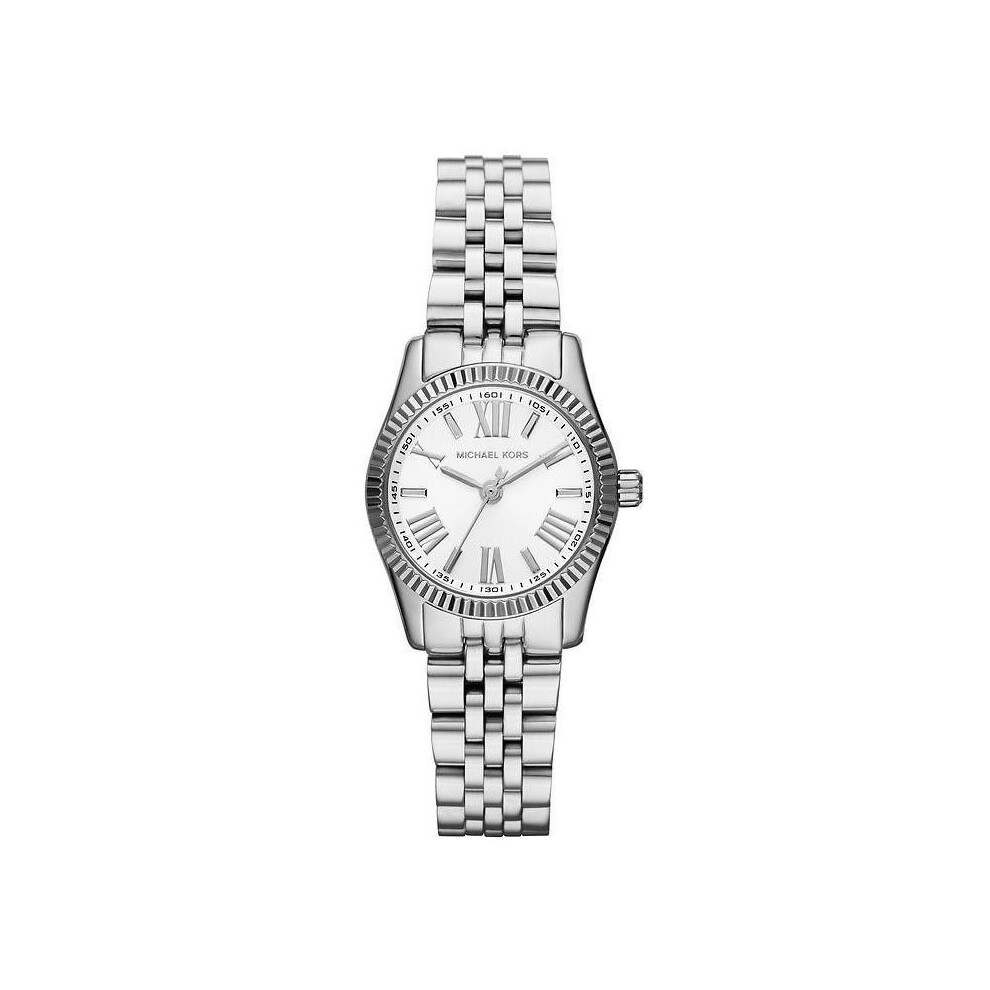 Michael Kors Ladies Lexington Glitz Watch Silver Dial Stainless Steel Braclet MK3228