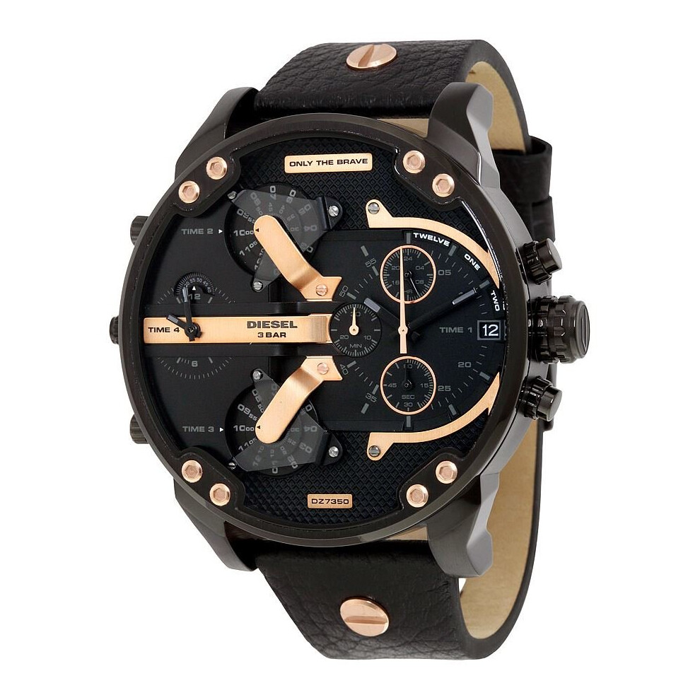 Diesel Mens Oversize Daddy 2.0 Chronograph Watch Black Strap DZ7350