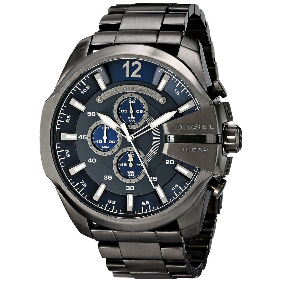 Diesel Mens Oversize Mega Chief Chronograph Watch Black Strap DZ4329