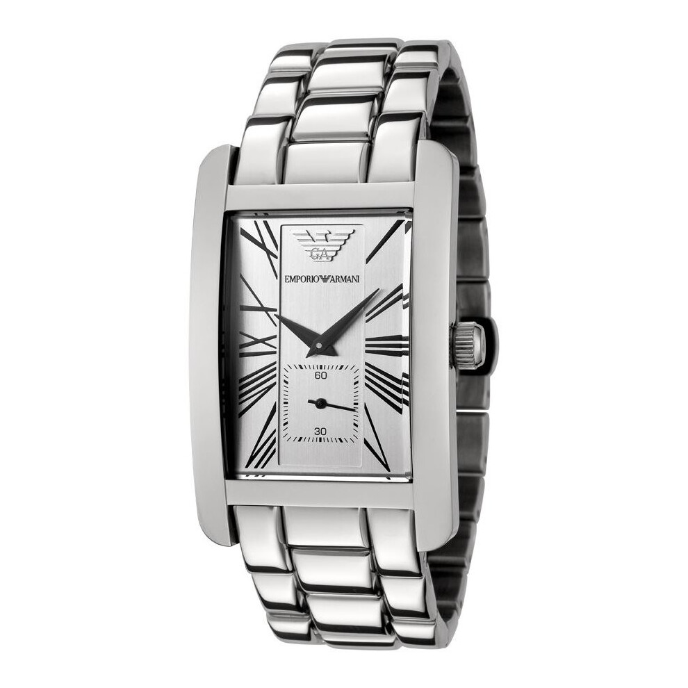 Emporio Armani Gents Mens Stainless Steel Bracelet Watch Silver Dial AR0145