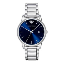 Emporio Armani Reloj de pulsera para caballero de acero inoxidable esfera azul AR8033
