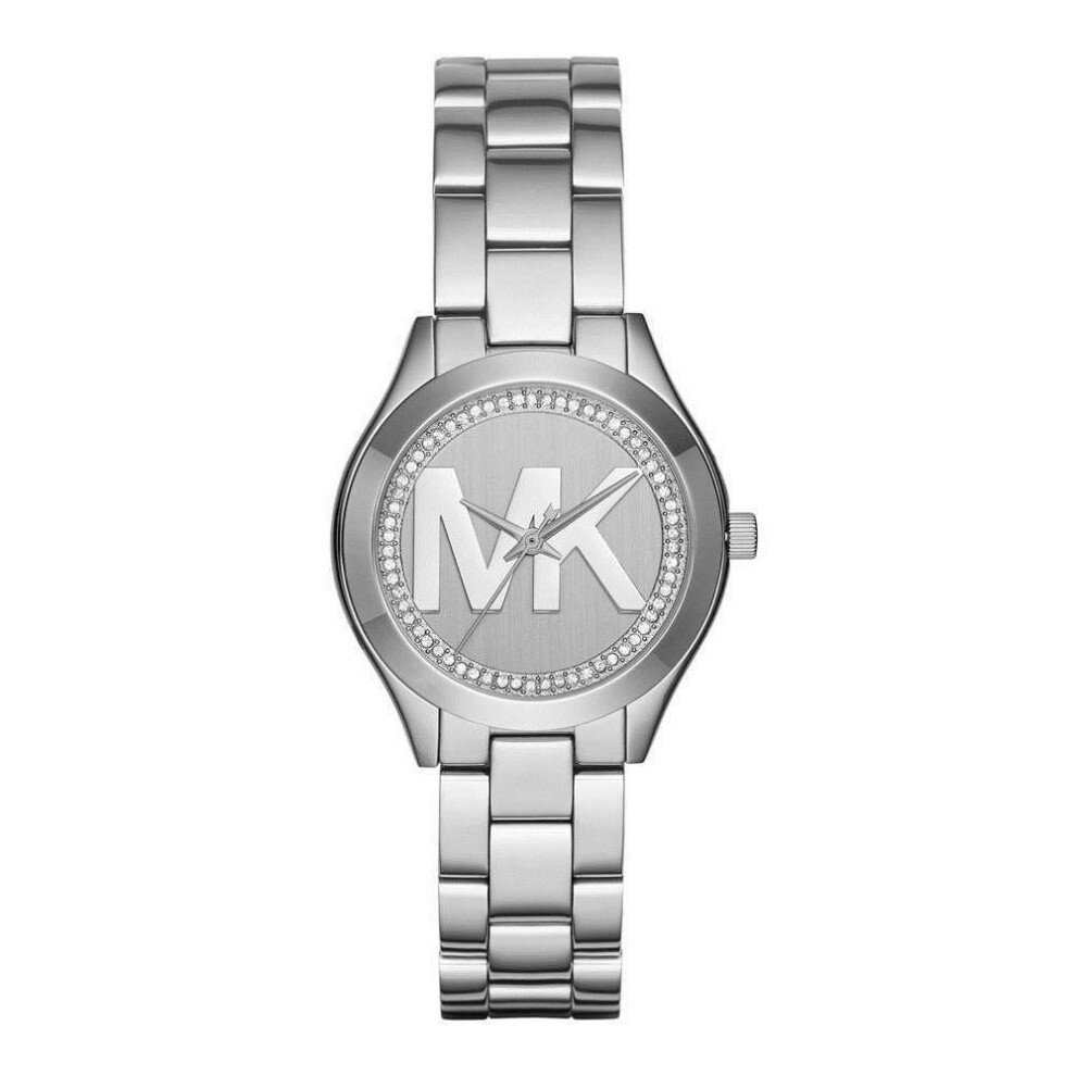 Michael Kors Ladies Womens Mini Runway Wrist Watch Silver Face Dial MK3548