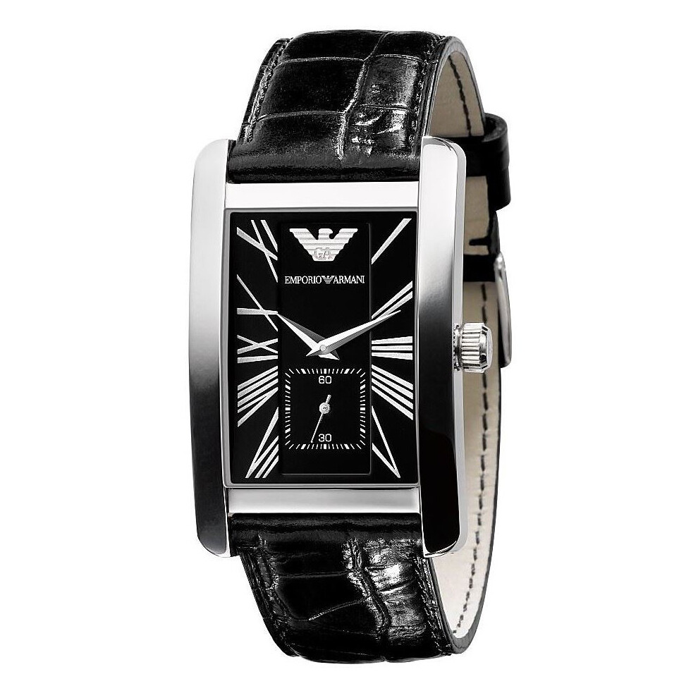 Emporio Armani Mens Watch Black Strap Black Dial AR0143