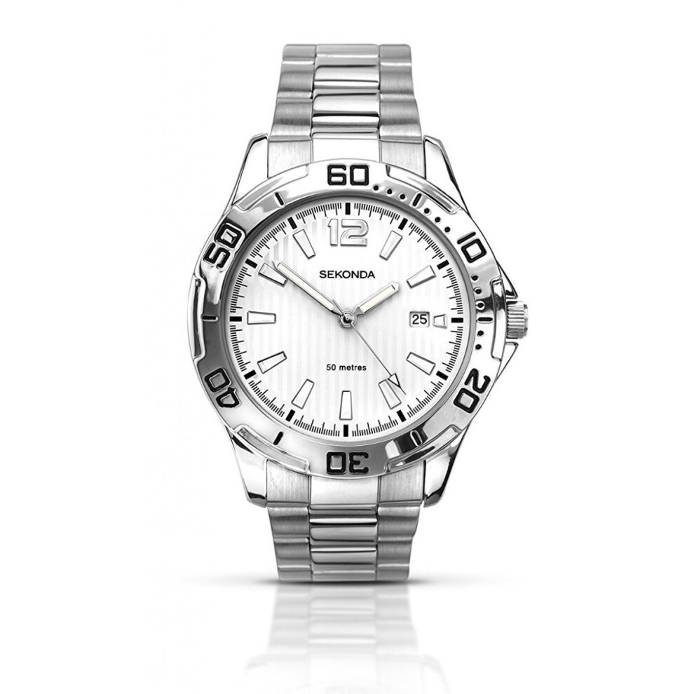 Sekonda Gents Mens Wrist Watch Silver Face Metal Strap 1169