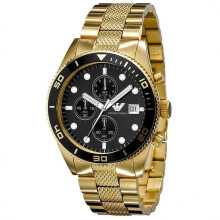Emporio Armani Mens Black Dial Gold ToneChronograph Watch AR5857
