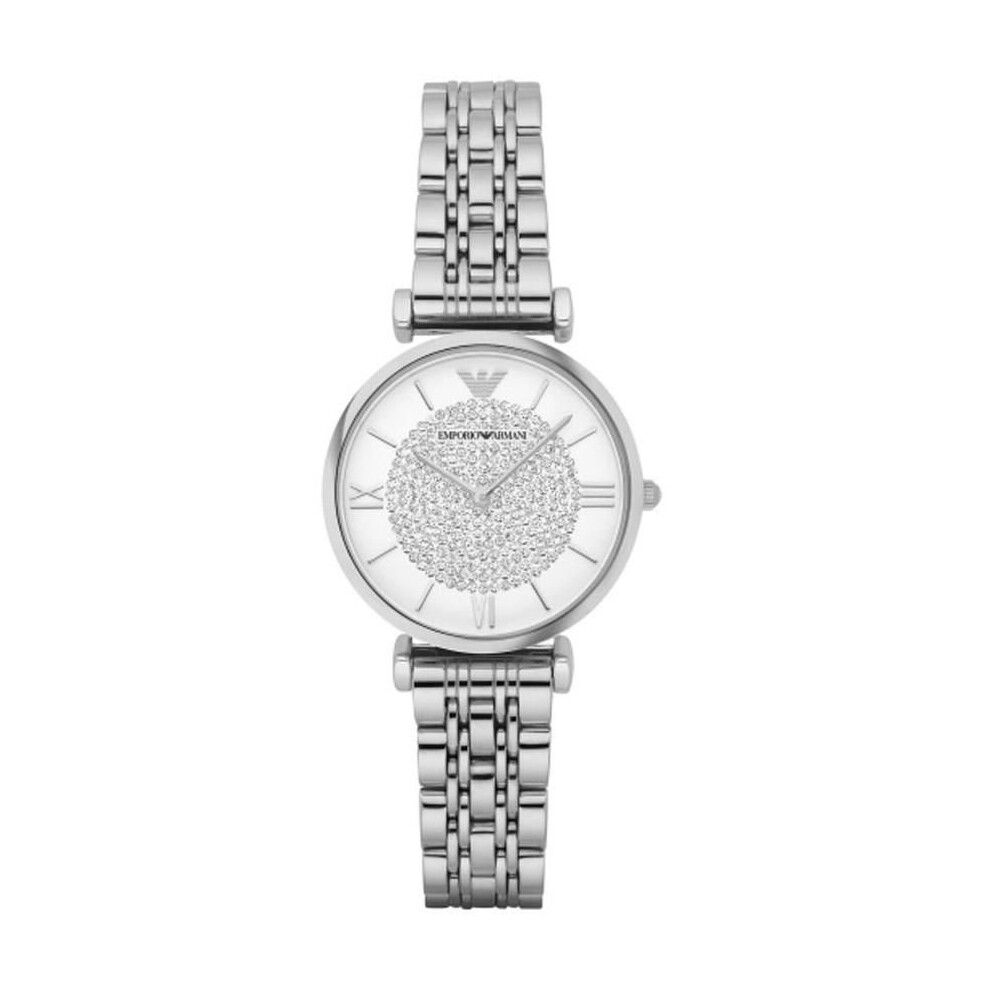 Emporio Armani Ladies Watch Stainless Steel Bracelet White Crystal Dial AR1925